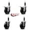 Service Caster 4'' Phenolic Swivel 1'' Expand Stem Caster Set 2 Total Lock Brakes, 4PK SCC-EXTTL20S414-PHS-2-S-2-1 - alternate 2
